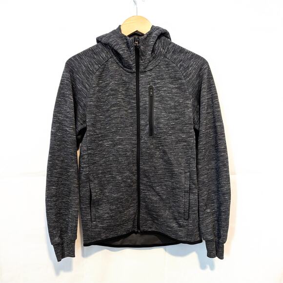 Uniqlo Hooded Zip Up Jacket Sweatshirt Marled Grey Size S - Picture 1 of 8